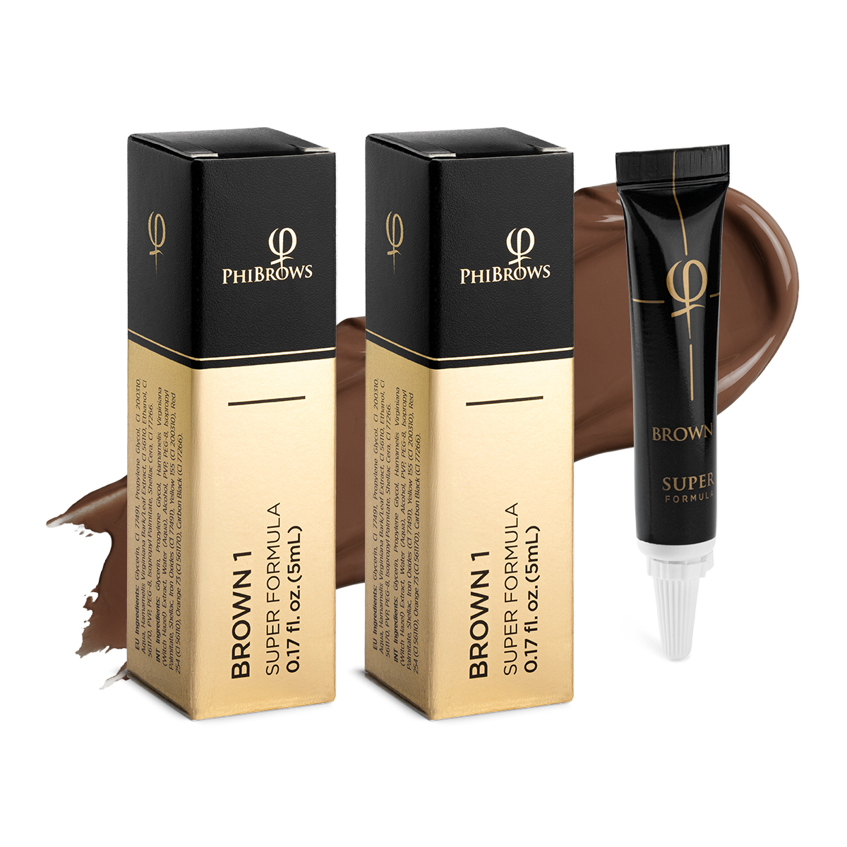 Phibrows Brown 1 SUPER Pigment 5ml - 2pcs Phibrows Brown 1 SUPER Pigment 5ml - 2pcs